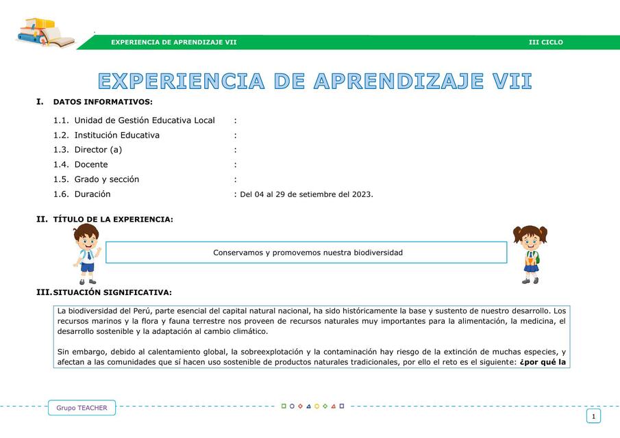 Experiencia de Aprendizaje 