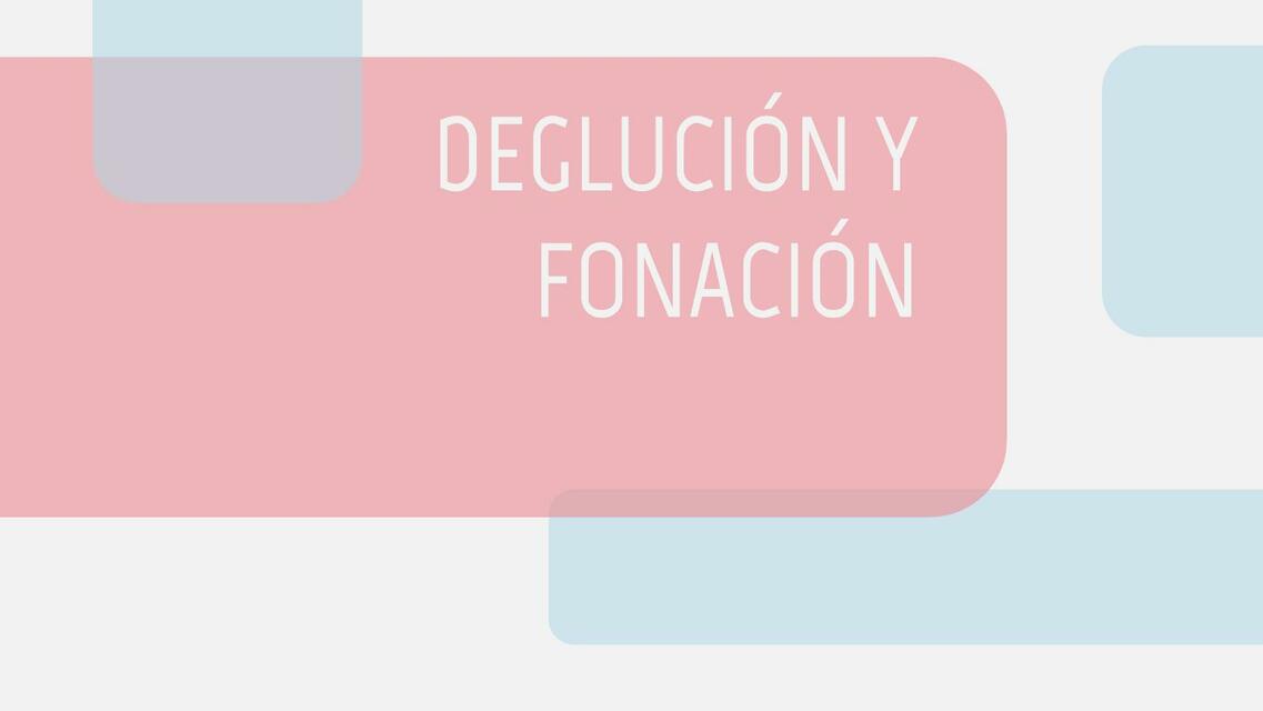 Deglución y Fonación