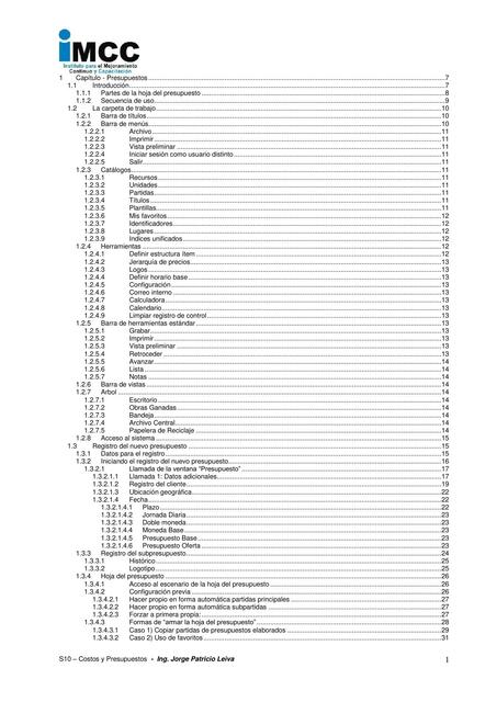 Manual S10 Costos y Presupuestos IMCC