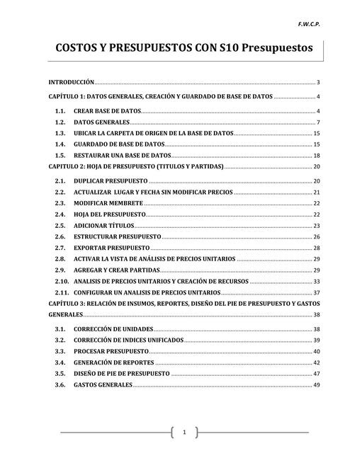 Costos y Presupuestos con S10 Presupuestos 
