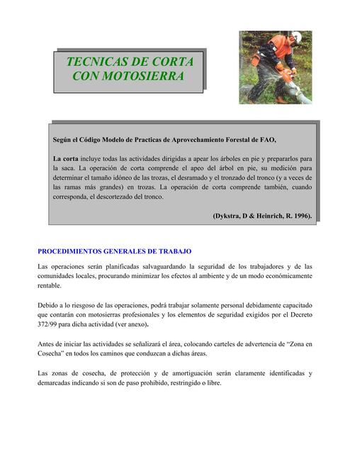 Tecnicas de corta con motosierra | Evelyn Montes Valdez | uDocz