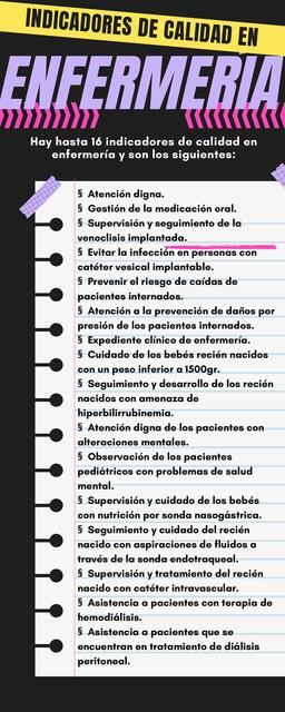Indicadores de calidad en enfermería