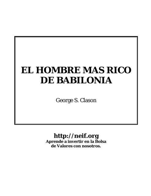 El Hombre mas Rico de Babilonia