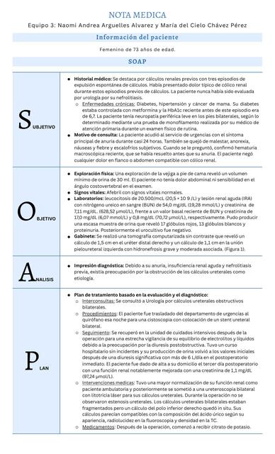 Nota medica SOAP