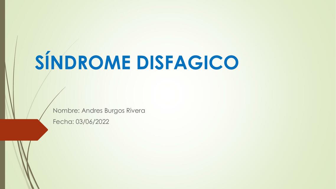 Síndrome disfagico