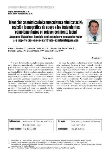 Disección Anatómica de la Musculatura Mímica Facial 