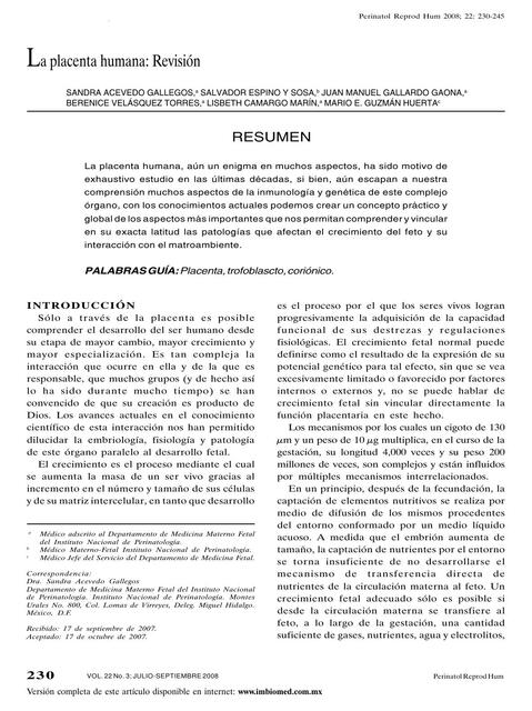 La placenta humana 