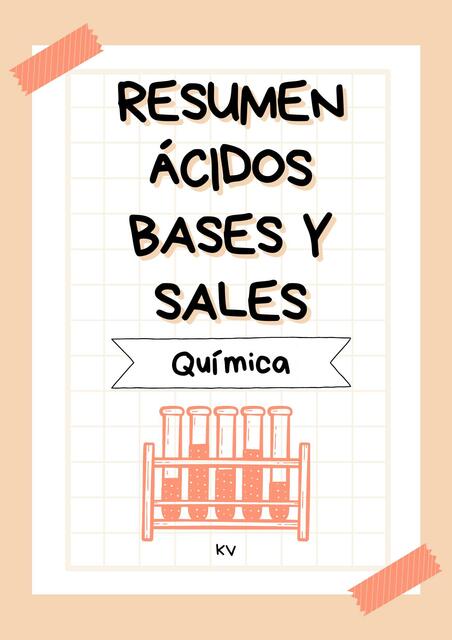 Resumen Ácidos, Bases y Sales 