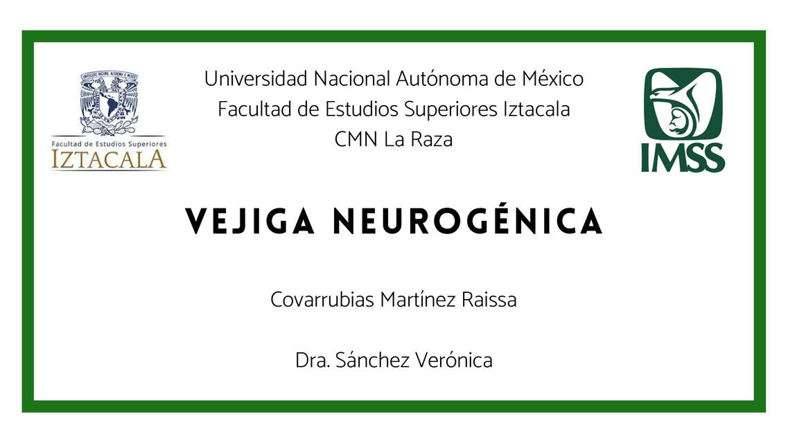 Vejiga Neurógena y Tubulopatías