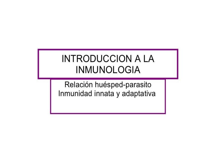 Introducción a la inmunologia  