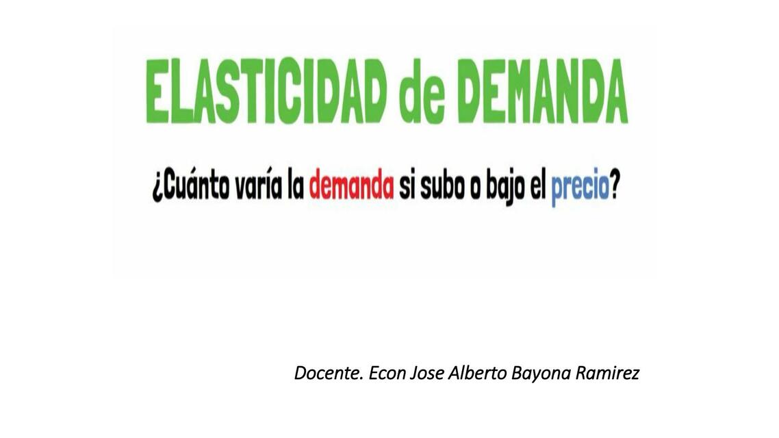 Elasticidad de Demanda 