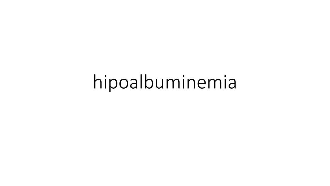 Hipoalbumina