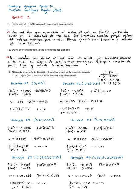 Análisis Numérico Serie 2