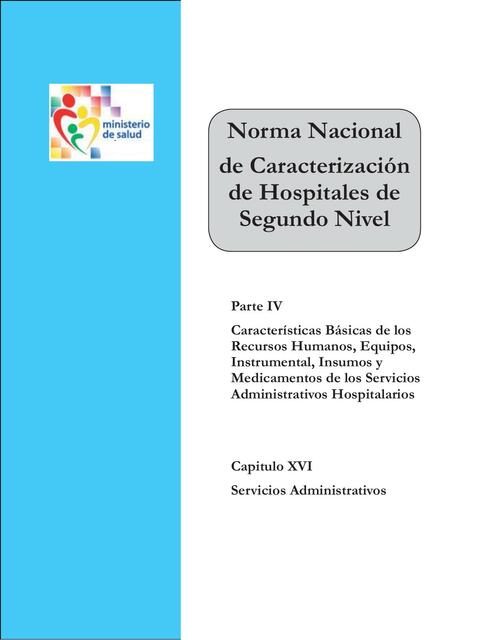 Norma Naciona lde Caracterización de Hospitales de Segundo Nivel IV