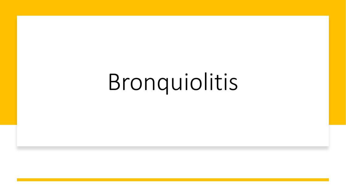 Bronquiolitis