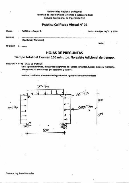 Prueba de Estática 