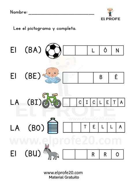 Fichas de pictograma 