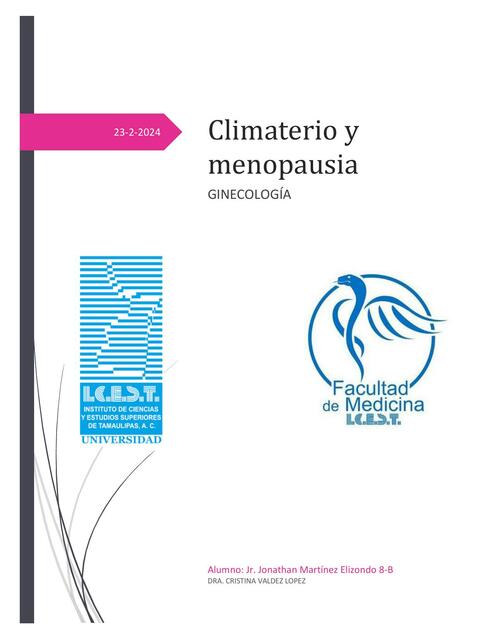 Climaterio y menopausia