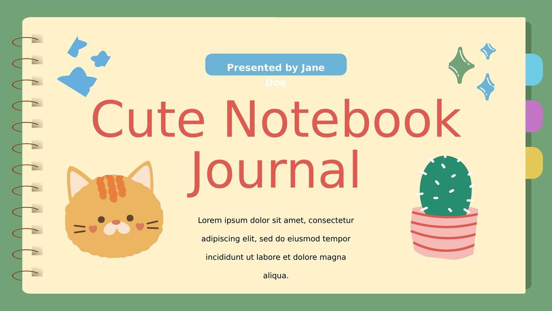 Cute Cat Illustrated Notebook Journal 2