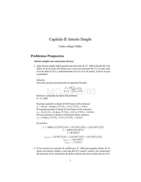 MMF - Solución Problemas Propuestos - Capitulo II - Var. Tasas