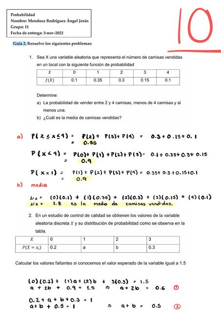 Serie Guia 2. Probabilidad