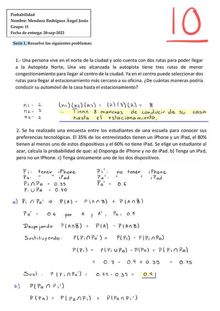 Serie 1. Probabilidad