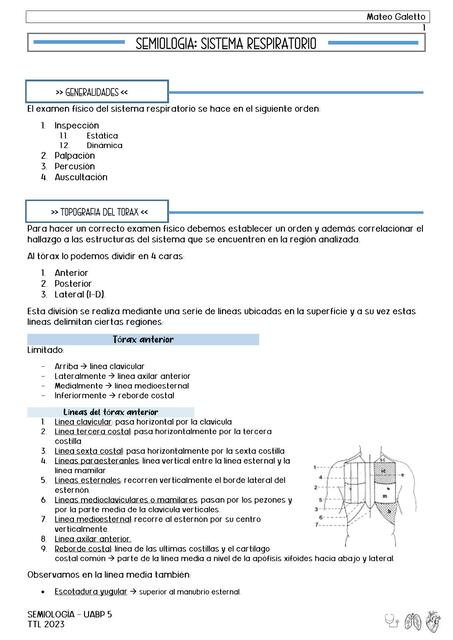 Semiología: Sistema Respiratorio 