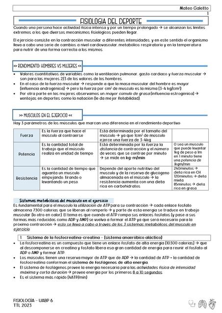 Fisiología del Deporte