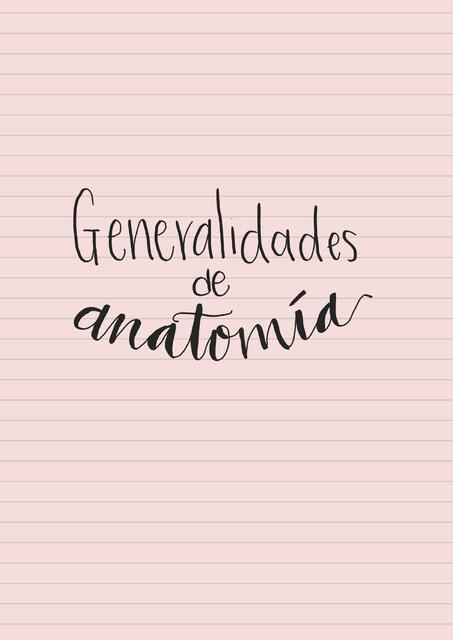 Generalidades de anatomía