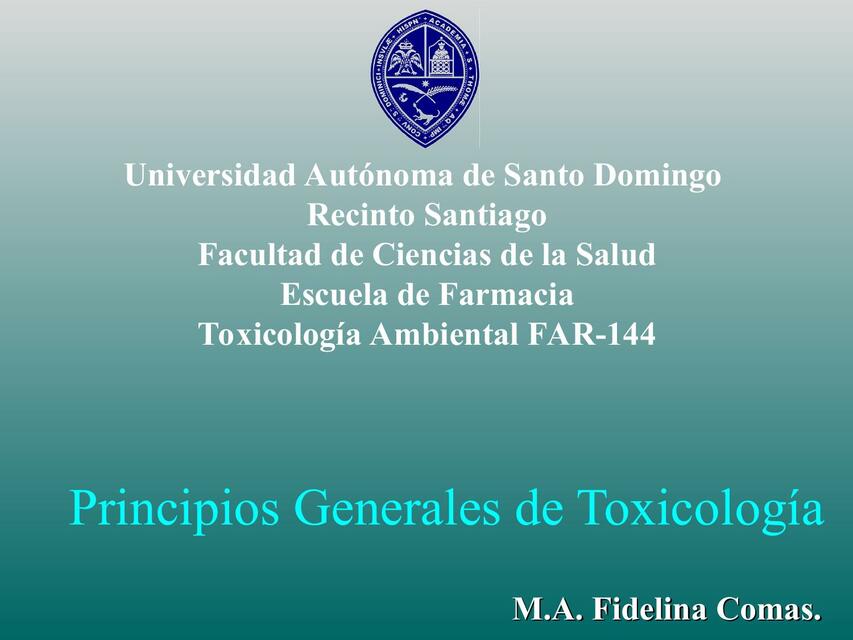 Principios Generales de Toxicología Debora Acosta uDocz