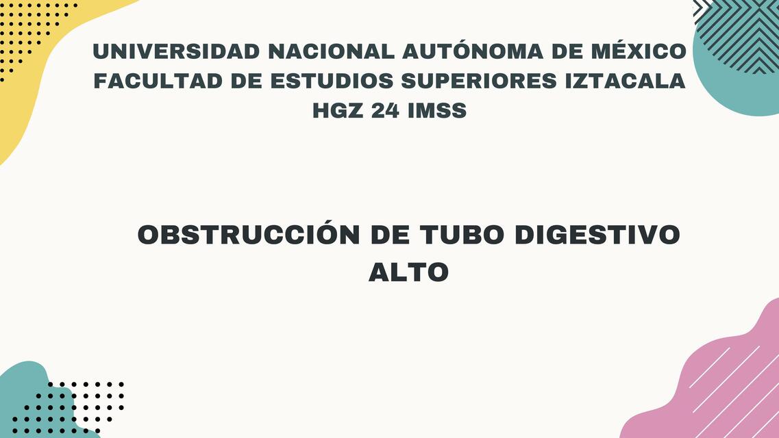 Obstrucción del tubo digestivo alto