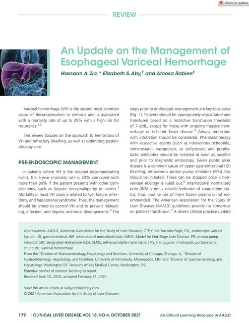 Clinical Liver Disease An update on the management