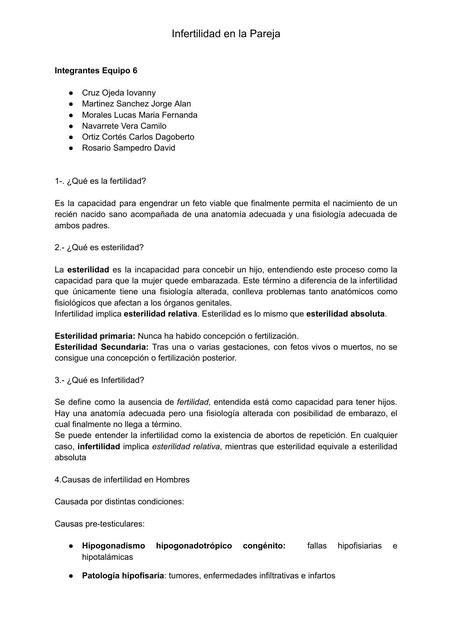Infertilidad causas y tratamiento IOVANNY CRUZ OJEDA uDocz