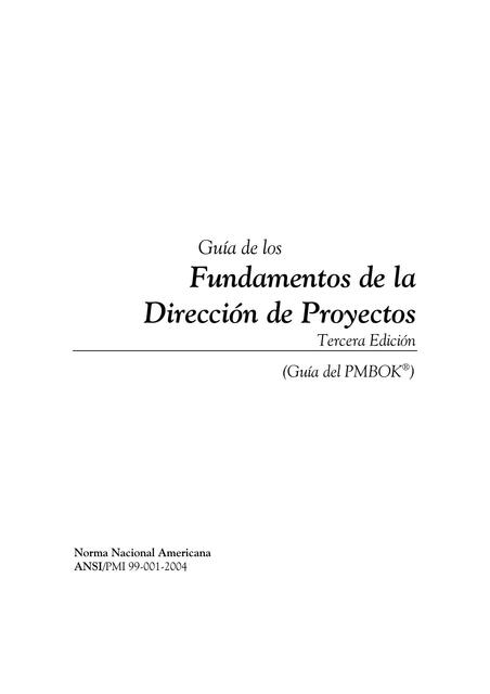 Fundamentos de la dirección de proyectos 