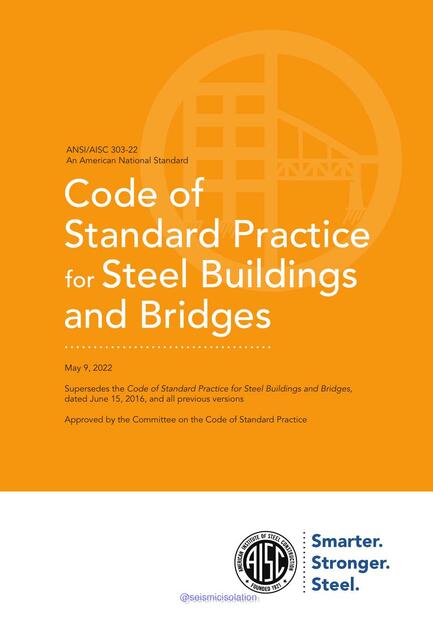 AISC 303 22 Code of Standard Practice for Steel Buildings | INGENIERIA ...