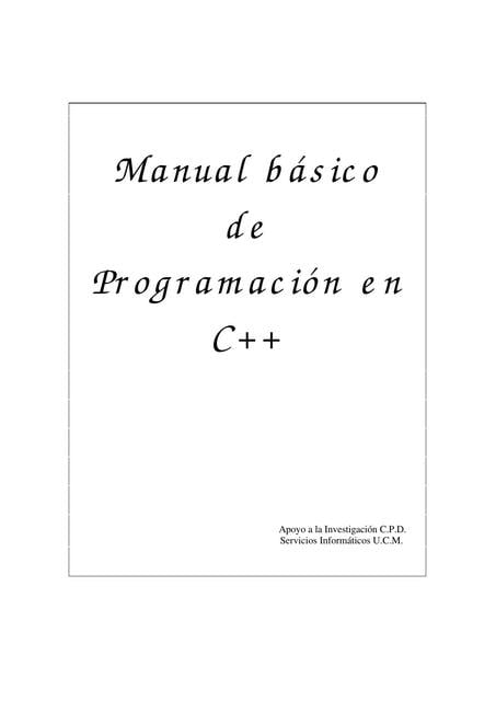 Manual Básico de Programación en C++ | Yael Hernandez Hernandez | uDocz