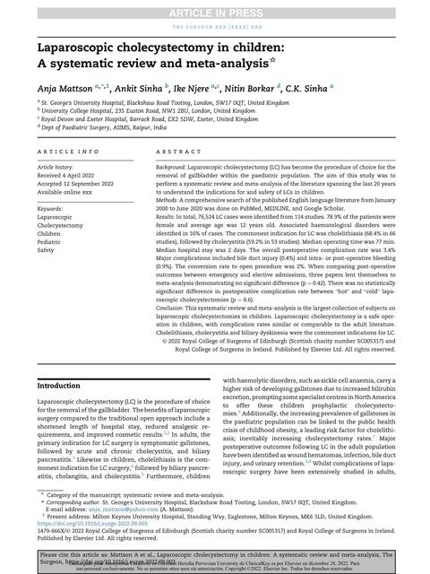 Laparoscopic Cholecystectomy in Children 