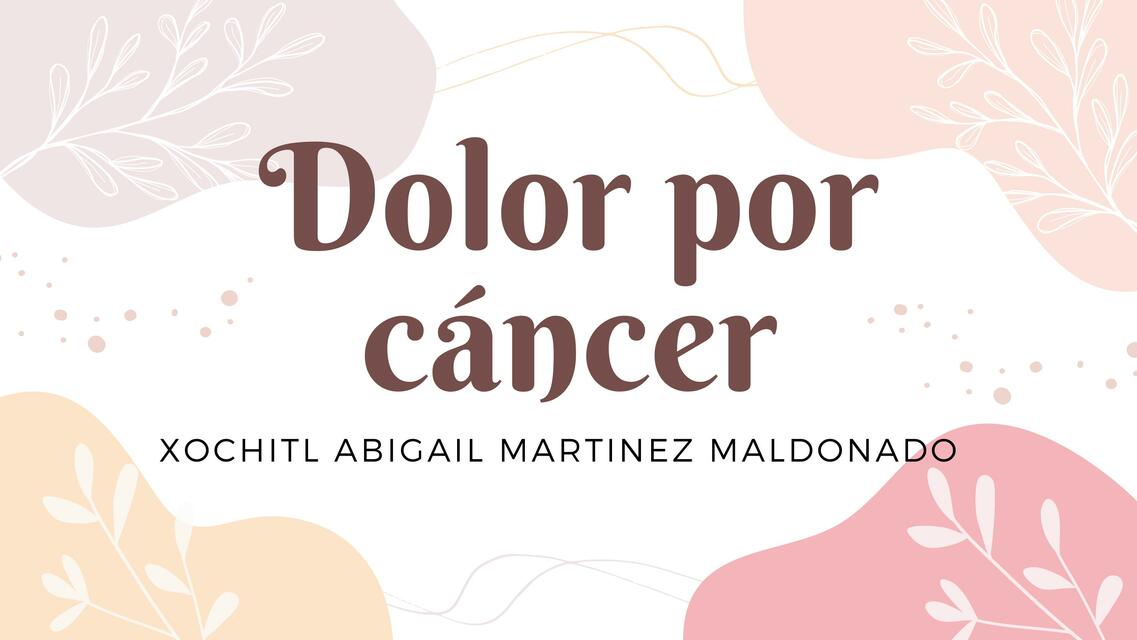 Dolor por Cáncer