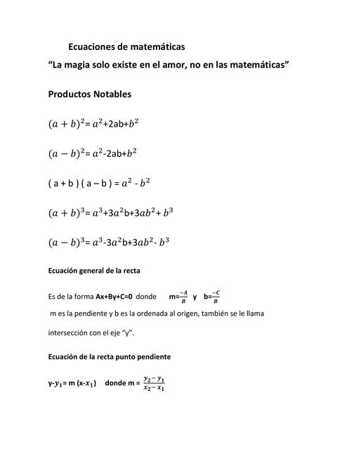 Ecuaciones matemáticas 