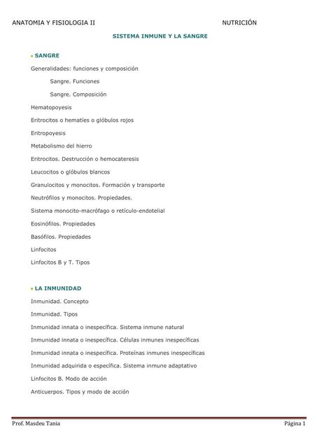 Sistema inmune y la sangre 