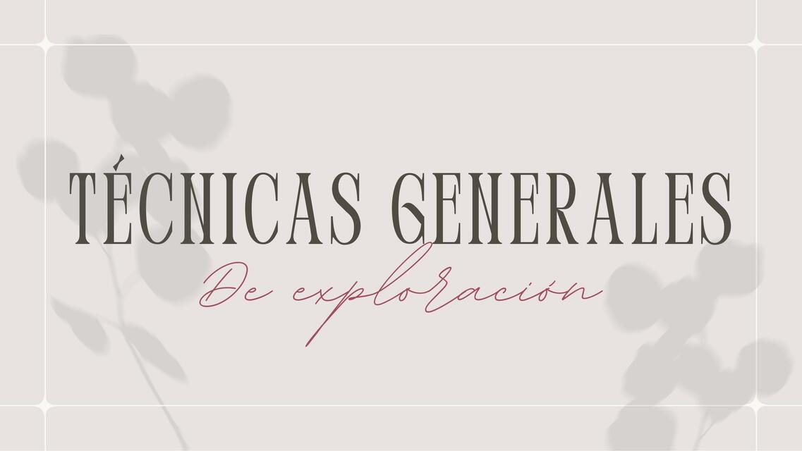 Técnicas generales