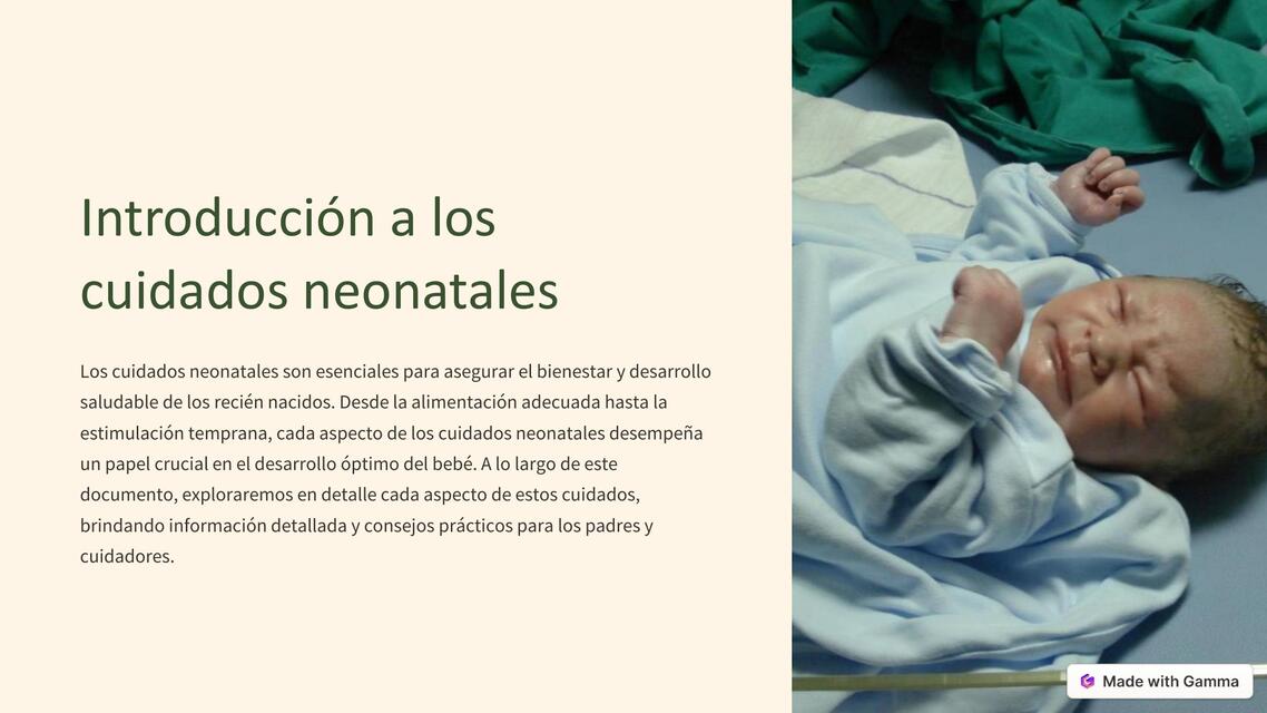 Cuidados neonatales  