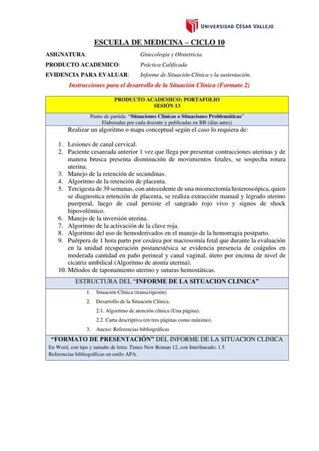 Situaciones Clínicas o Situaciones Problemáticas 