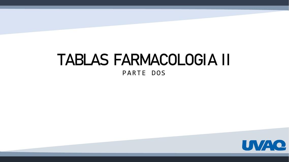 Tablas Farmacología II 