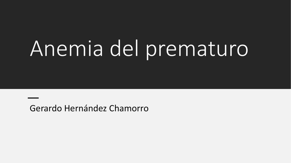 Anemia del prematuro