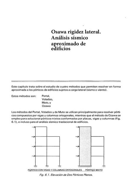 Osawa rigidez lateral Análisis sísmico aproximado