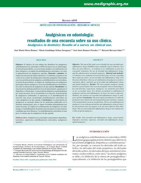 Analgésicos en odontología