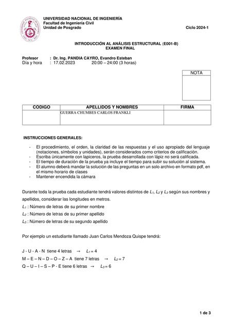 Examen Final análisis estructural 