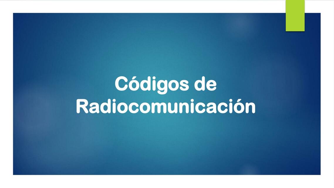 Códigos de Radiocomunicación