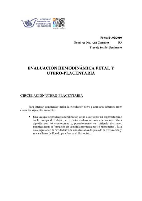 Circulación uteroplacentaria